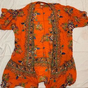 Anthropologie Plus Orange Kimono